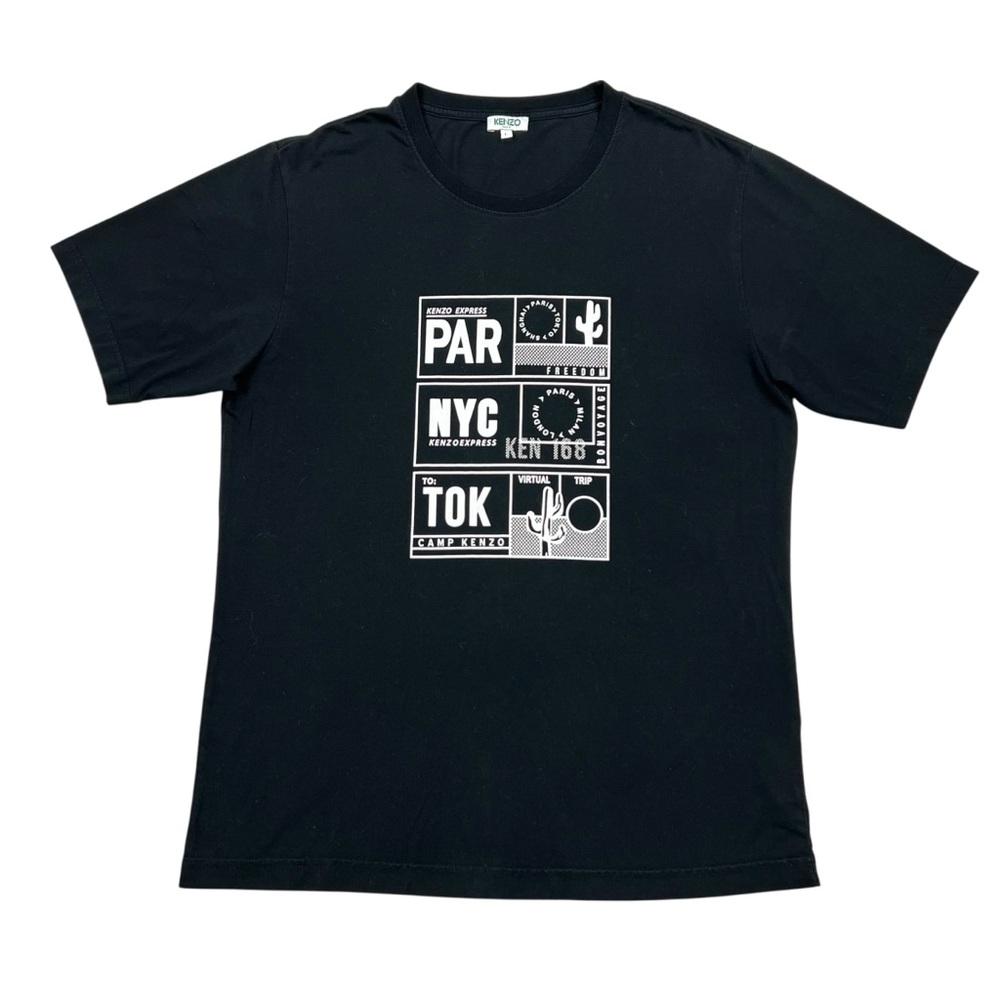 Kenzo T-Shirt Mens‎ Size Large Black Jersey Short Sleeve Logo Casual Tee